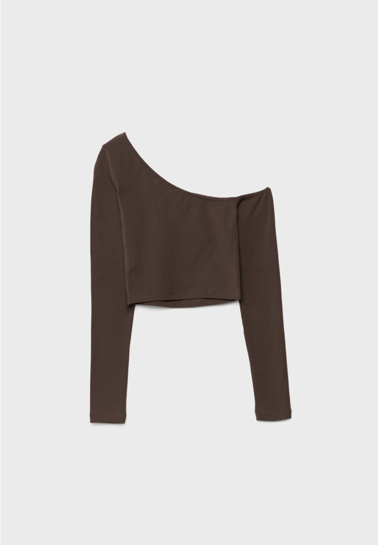 Long sleeve asymmetric top