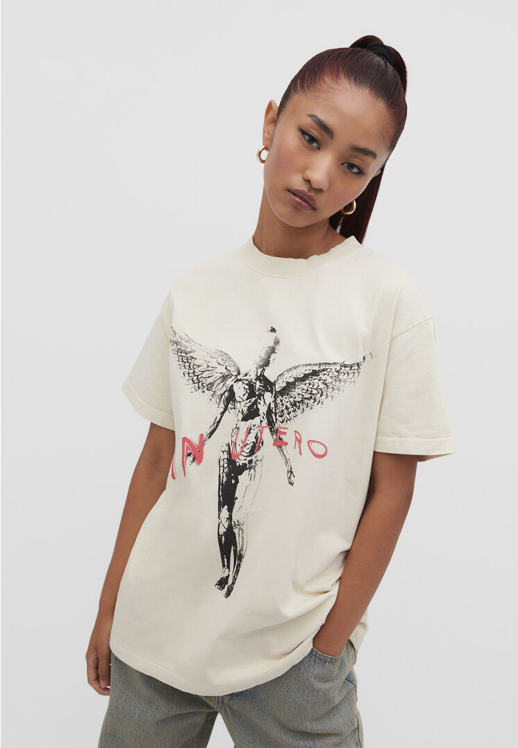 

Stradivarius Shirt Nirvana Vanille M