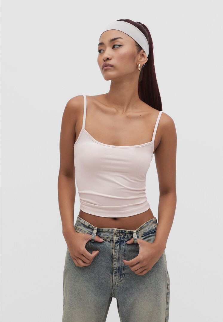 

Stradivarius Trägertop aus Polyamid Puderrosa S