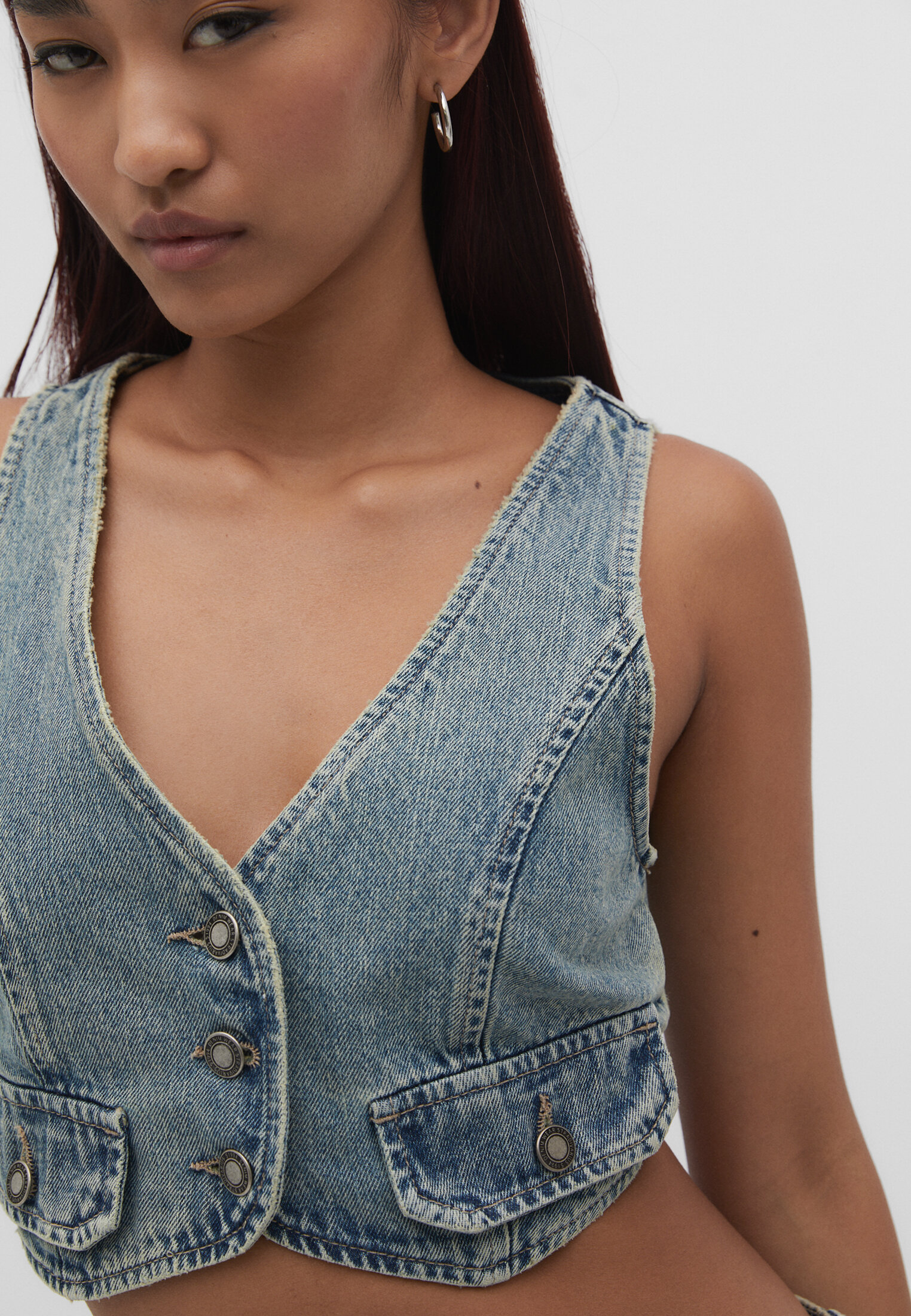 Denim waistcoat on sale