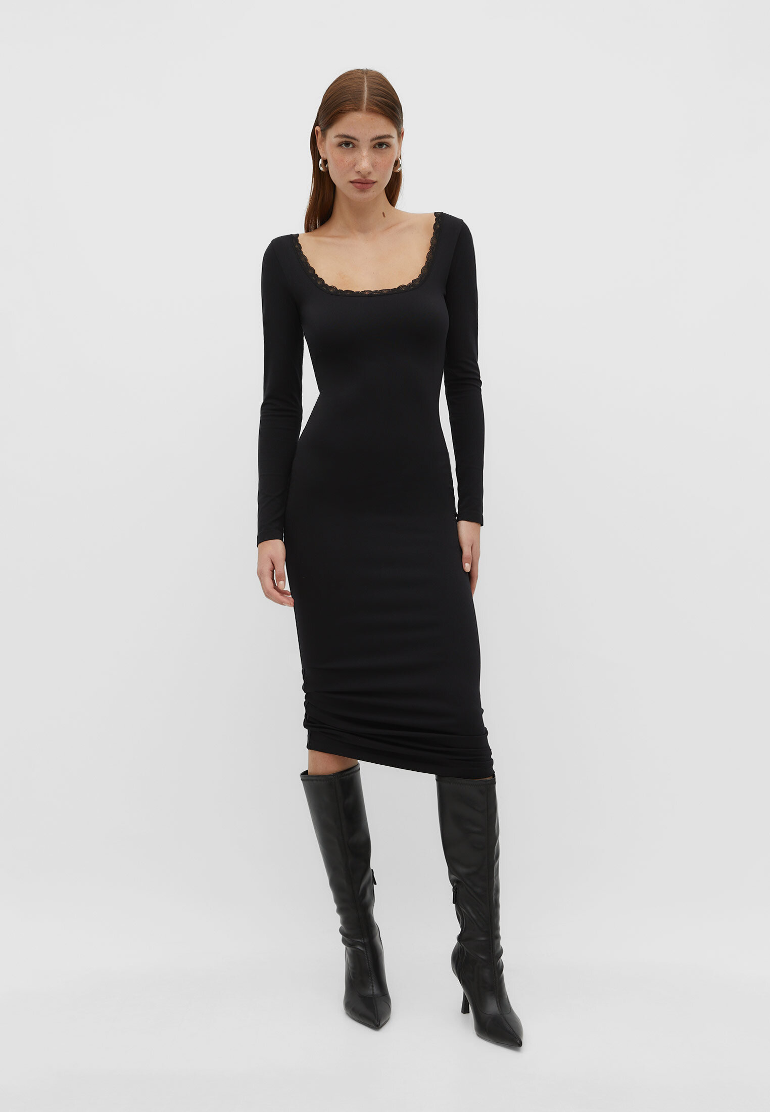 Stradivarius vestido negro encaje new arrivals