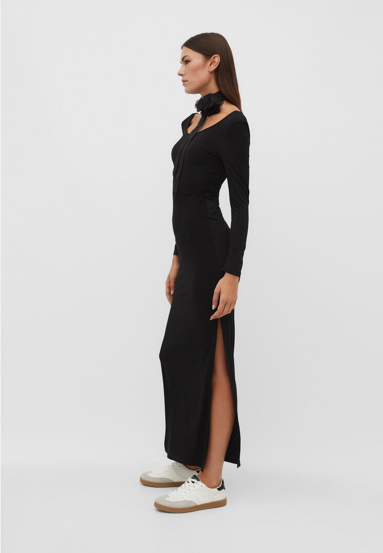 

Stradivarius Langes Kleid mit Schlitzen Schwarz S