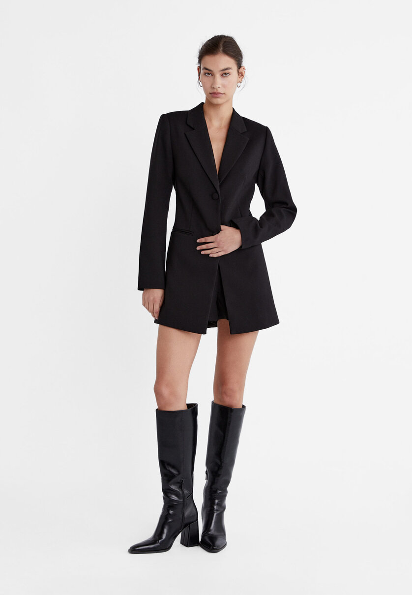 Blazer playsuit with a low-cut back