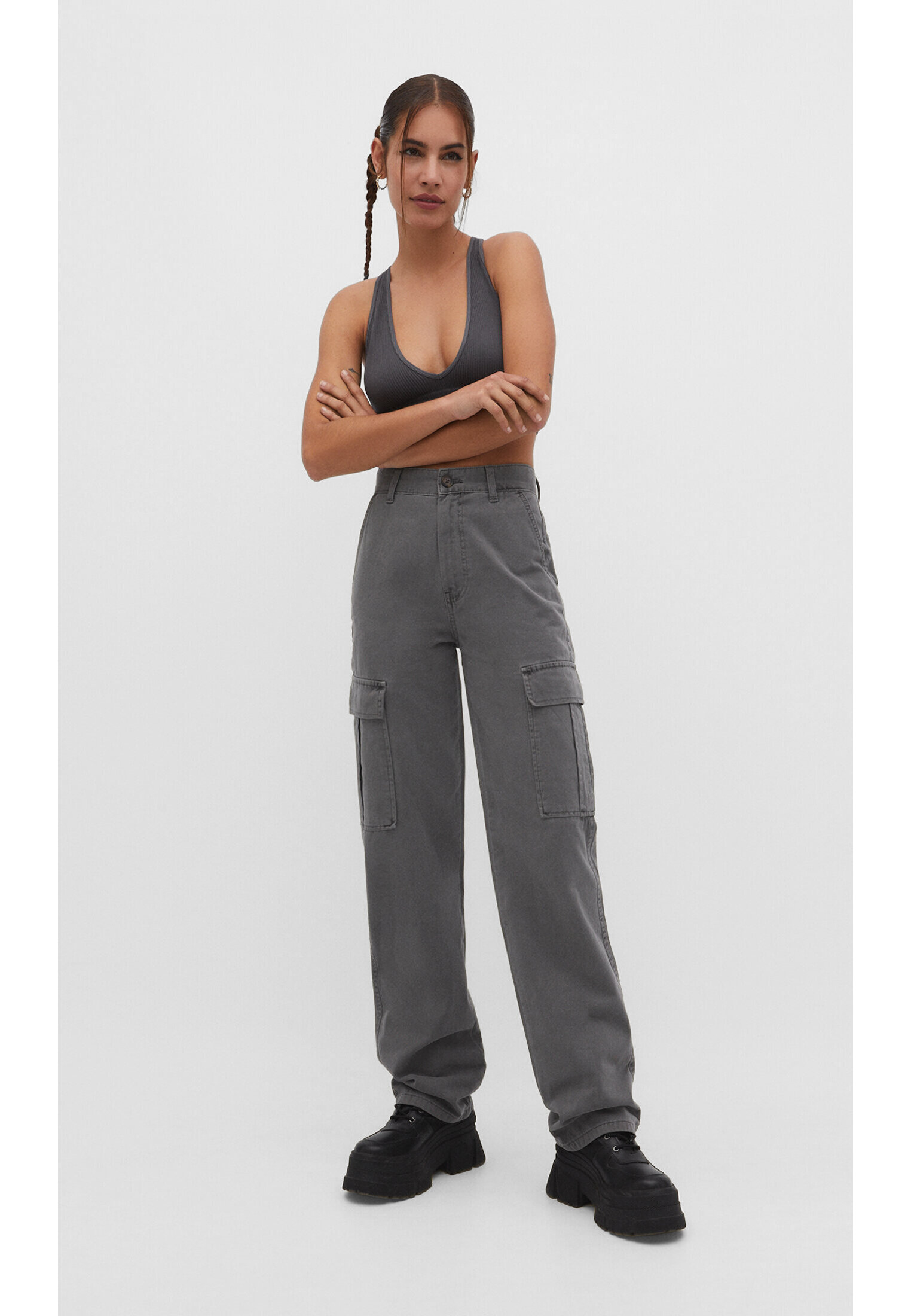 Straight fit cargo trousers Women s fashion Stradivarius