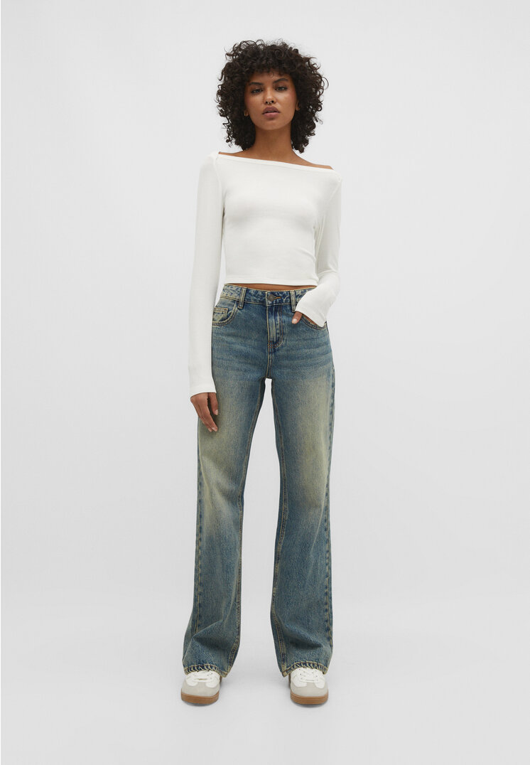 

Stradivarius Jeansy baggy z niskim stanem Denimowy średni Dark Blue 40