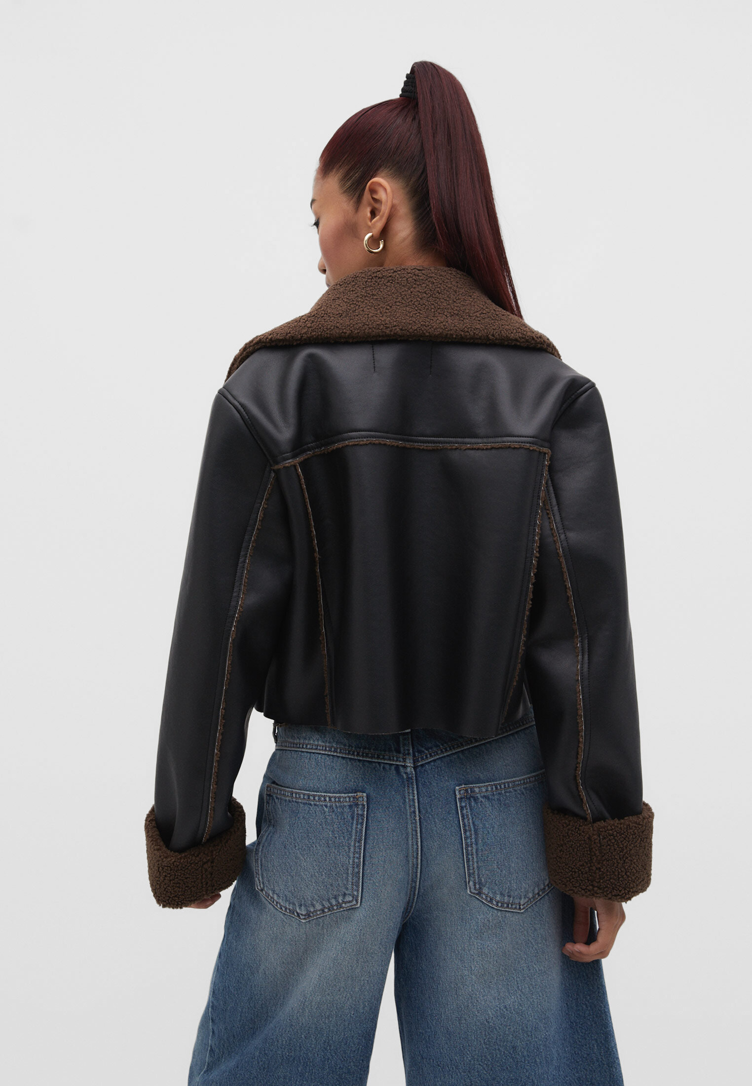 Double-faced faux leather jacket - Women's fashion | Stradivarius