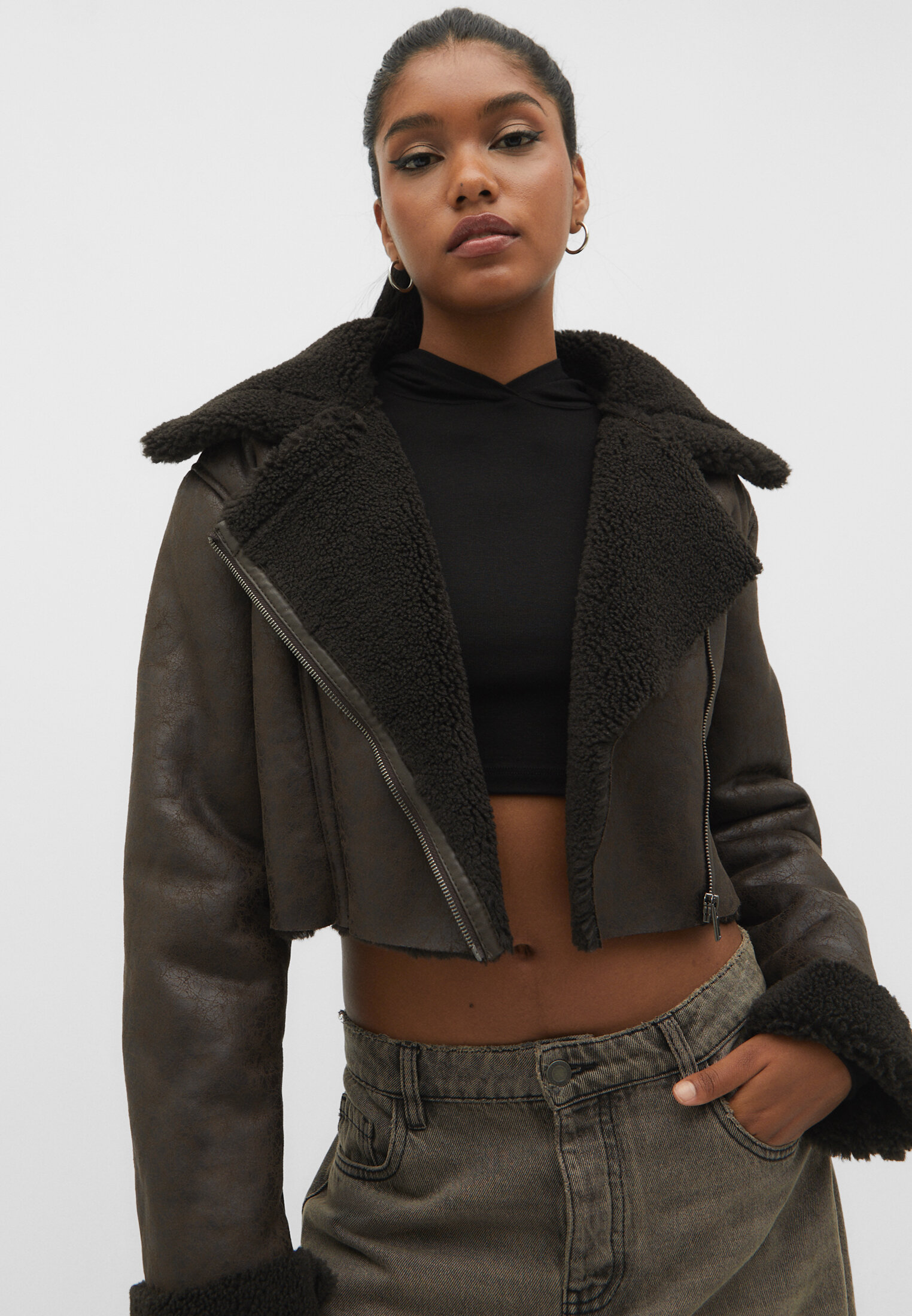 Double-faced cropped jacket - Women's fashion | Stradivarius