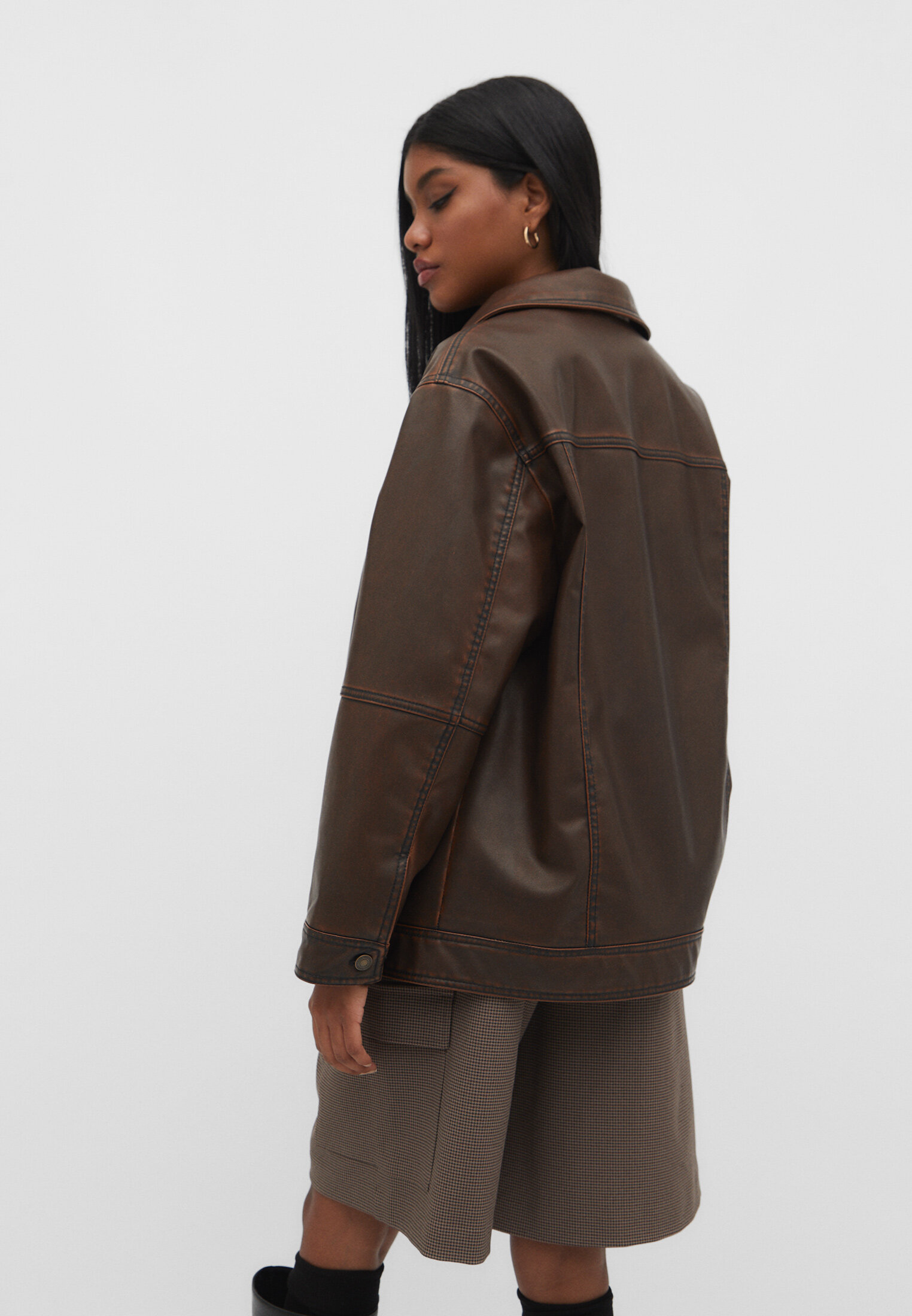 Stradivarius 2024 leather jacket