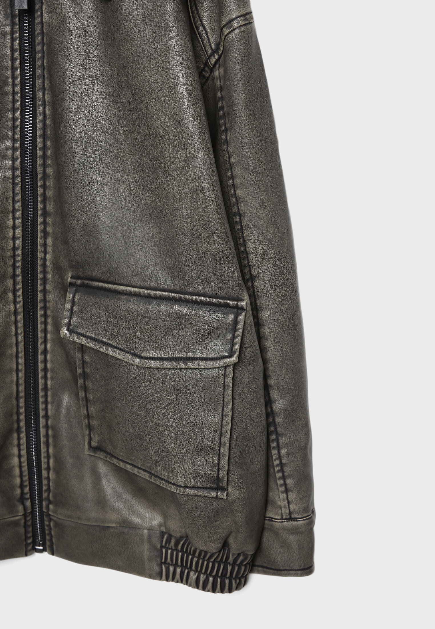 Veste simili cuir online stradivarius