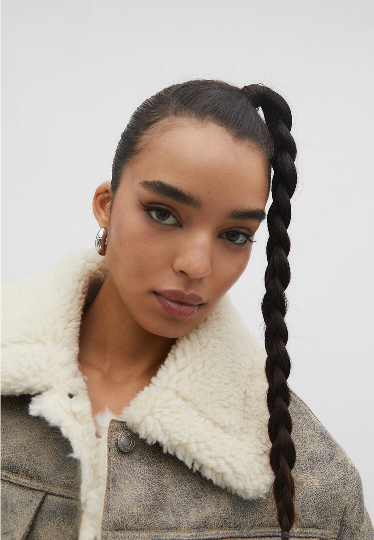 double face fur effect coat