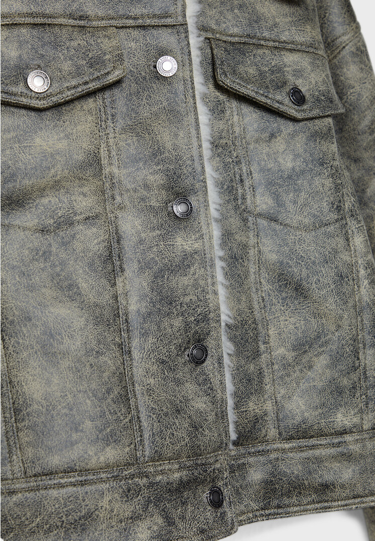 double faced jacket with patch pockets