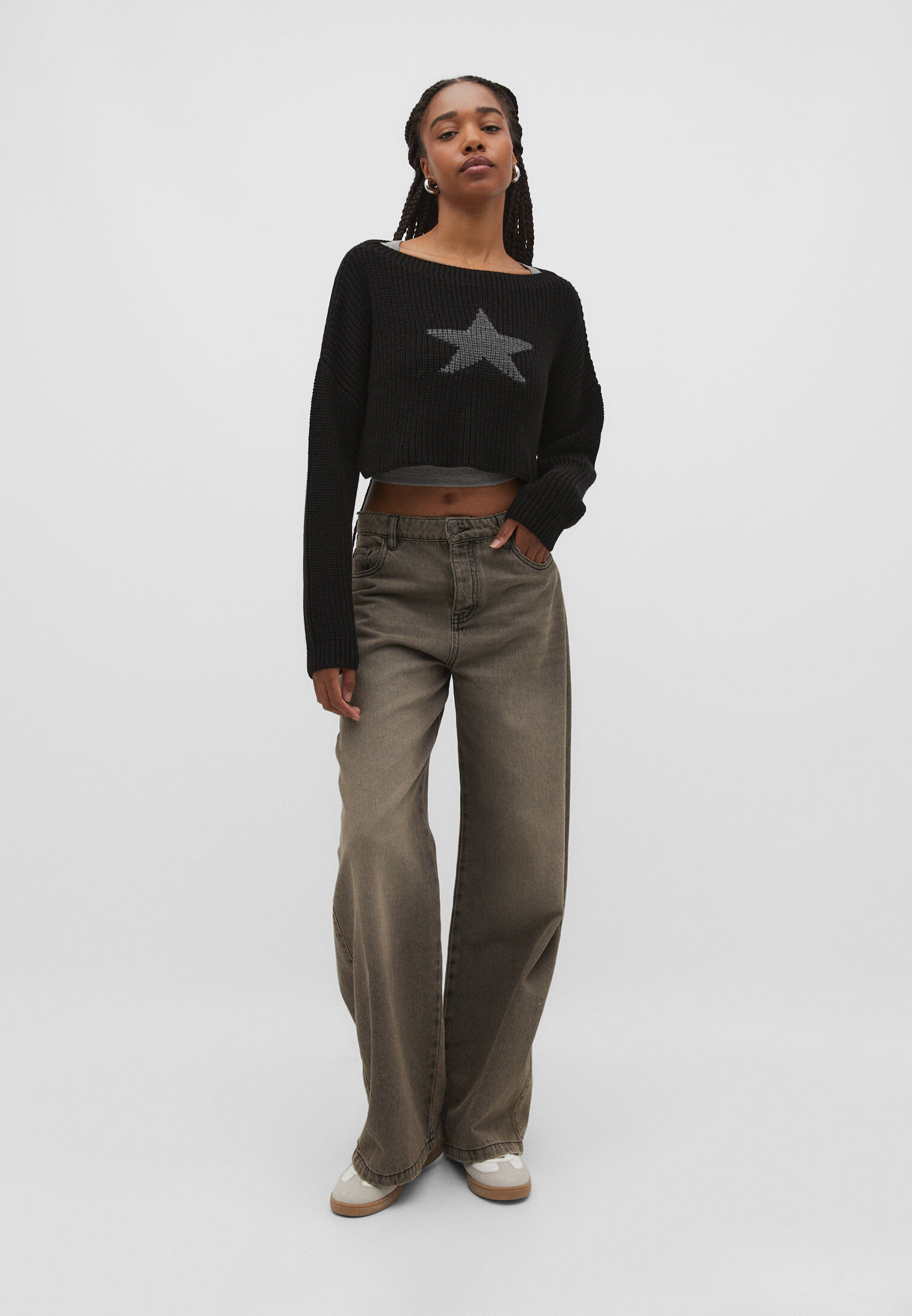 Star knit sweater - Women's fashion | Stradivarius United States