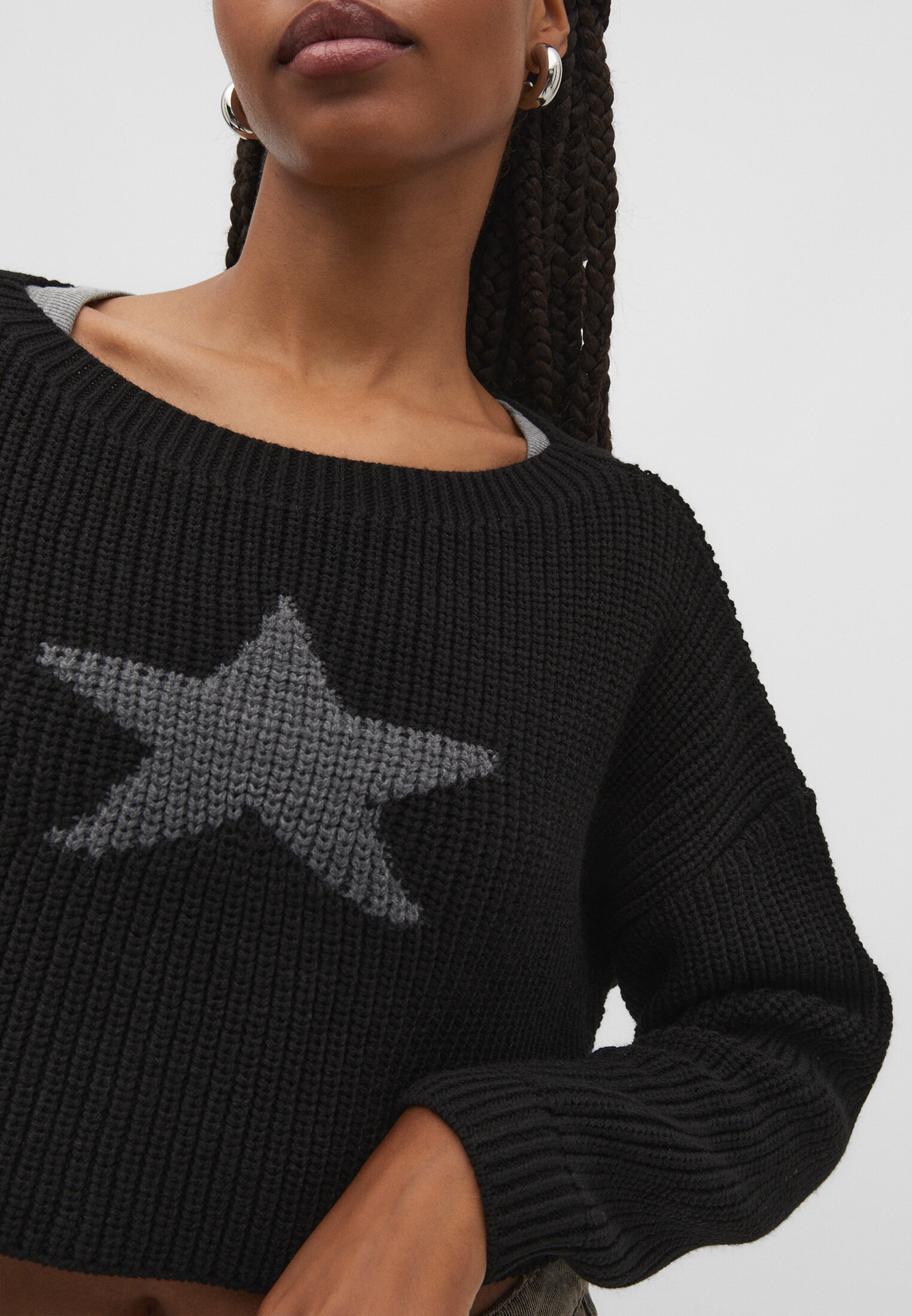 Star knit sweater - Women's fashion | Stradivarius United Kingdom