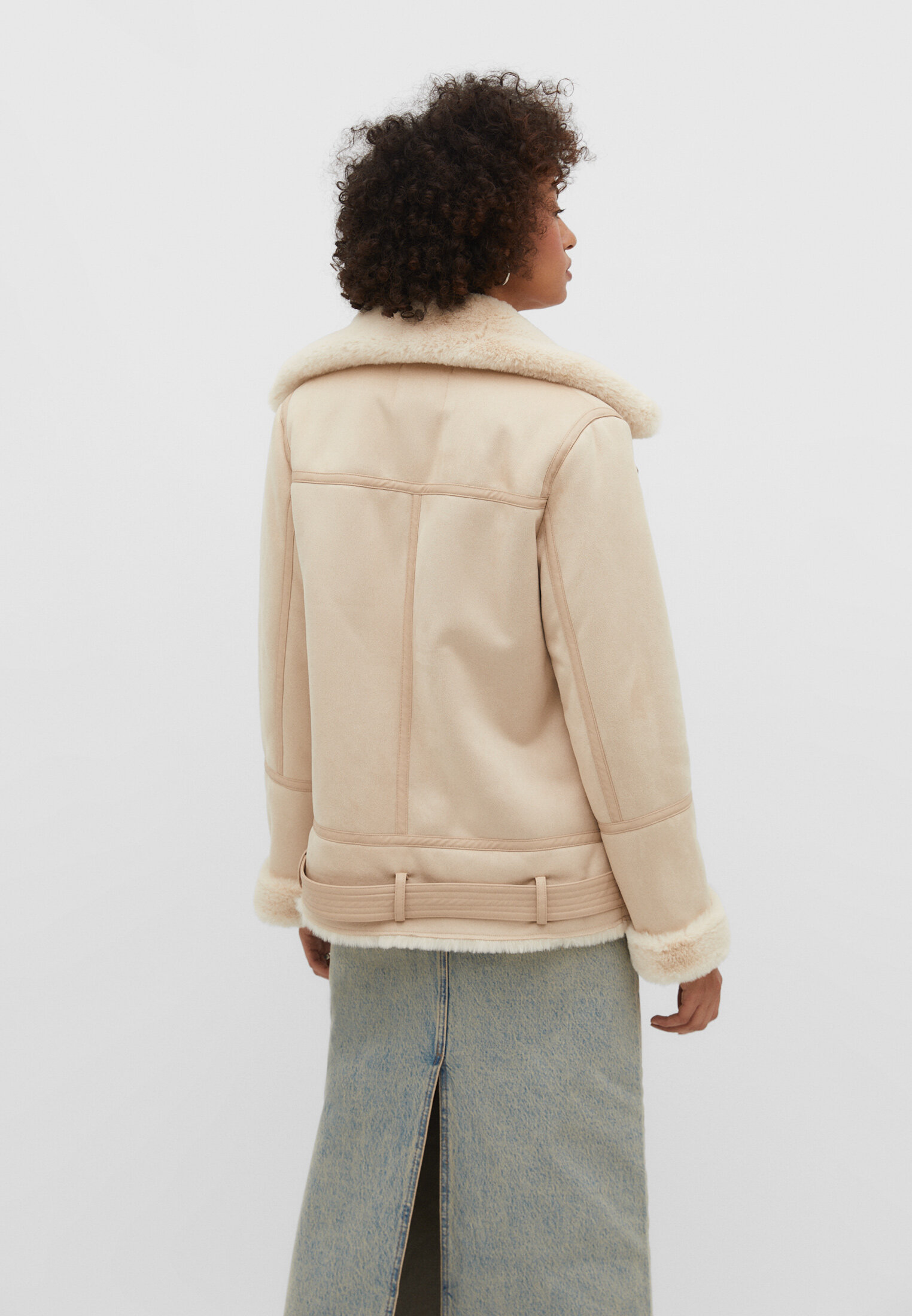 Stradivarius faux outlet fur jacket