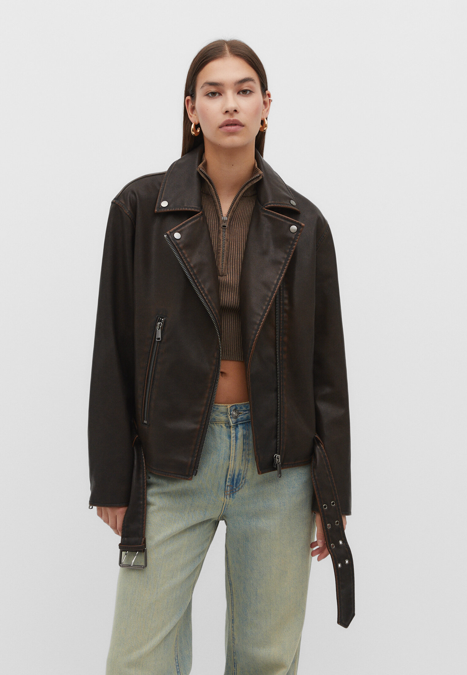 Biker jacket clearance stradivarius