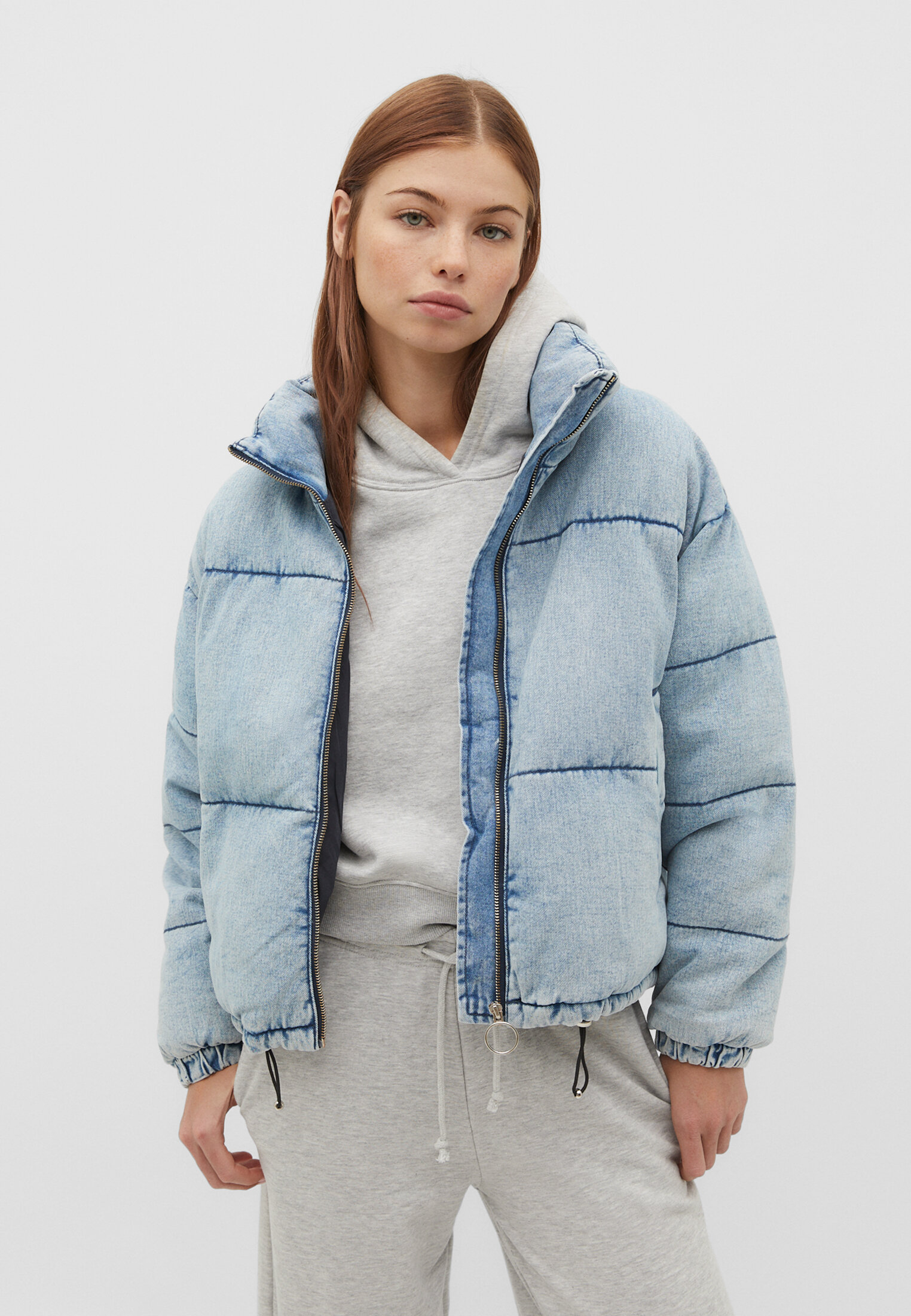 Denim puffer jacket