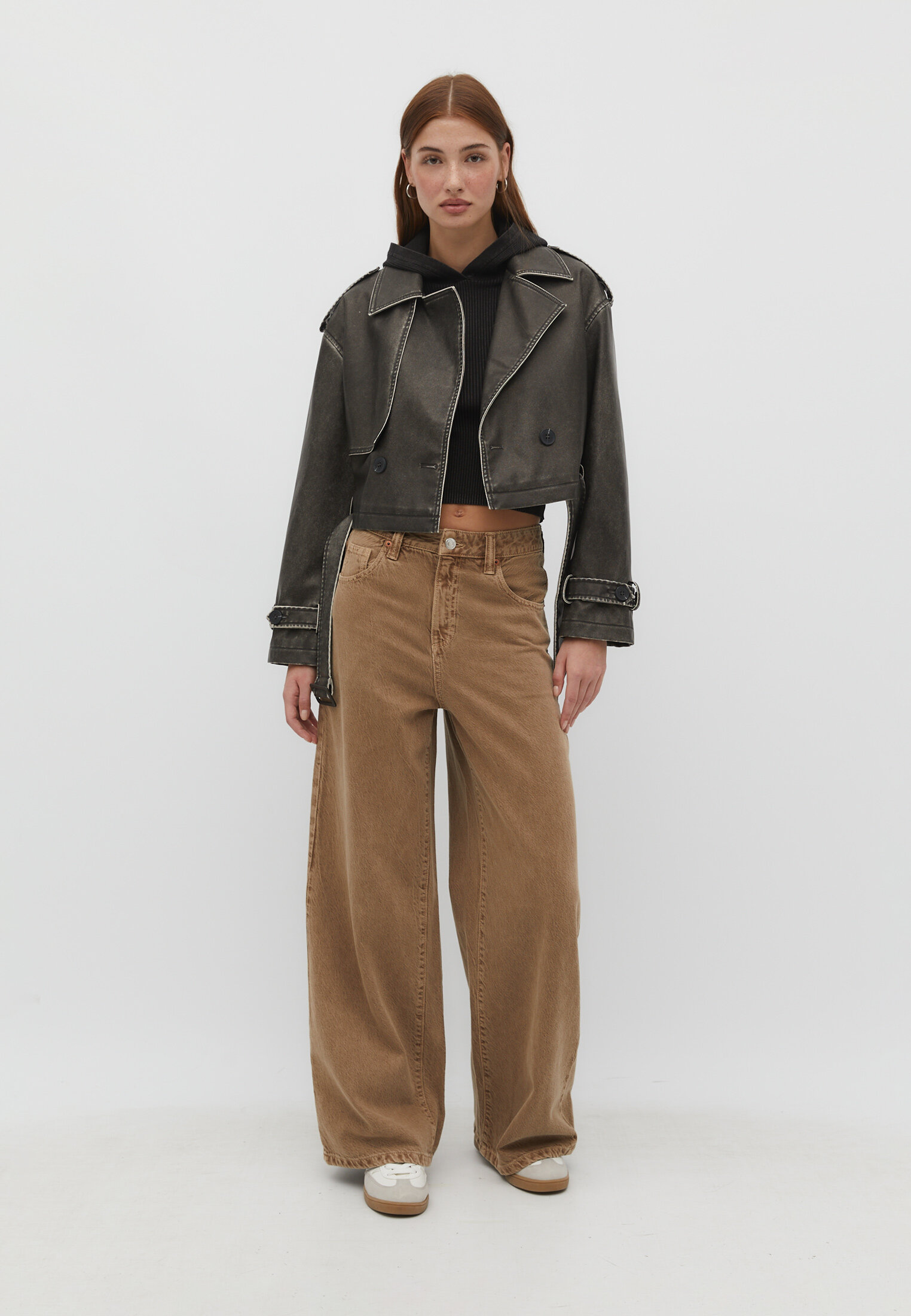 Trench simili cuir stradivarius hot sale