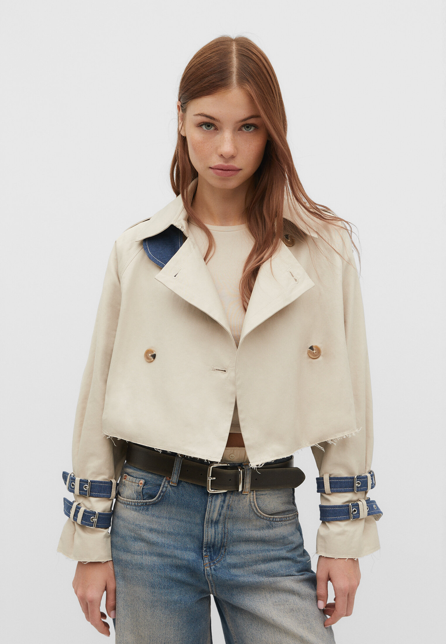 Cropped trench 2025 coat womens