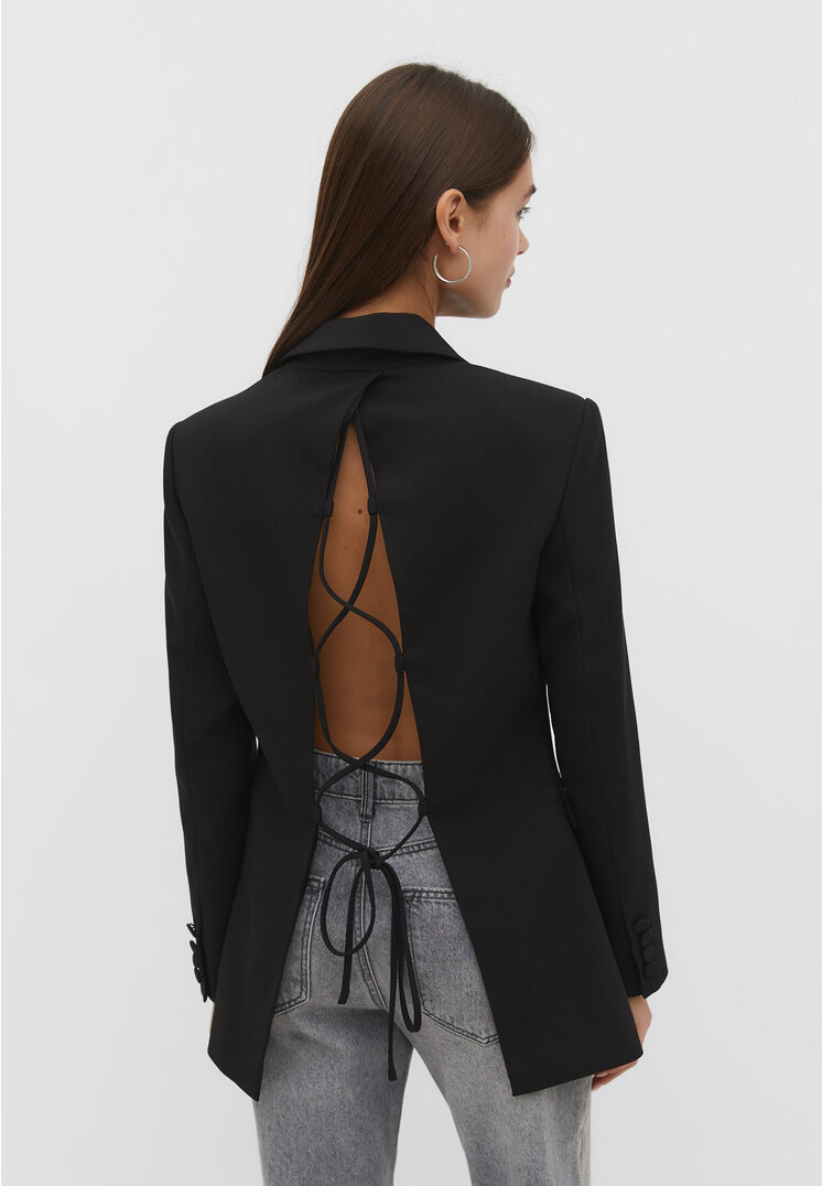 

Stradivarius Marynarka dwurzędowa Czarny XL