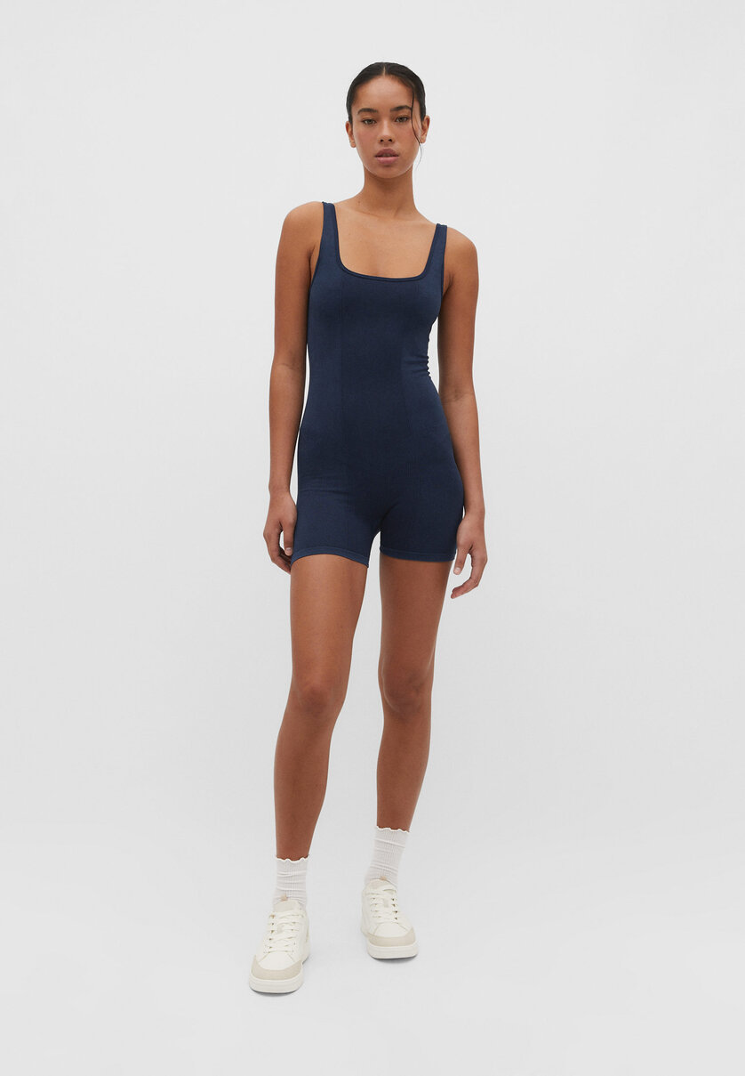 Faded seamless short jumpsuit