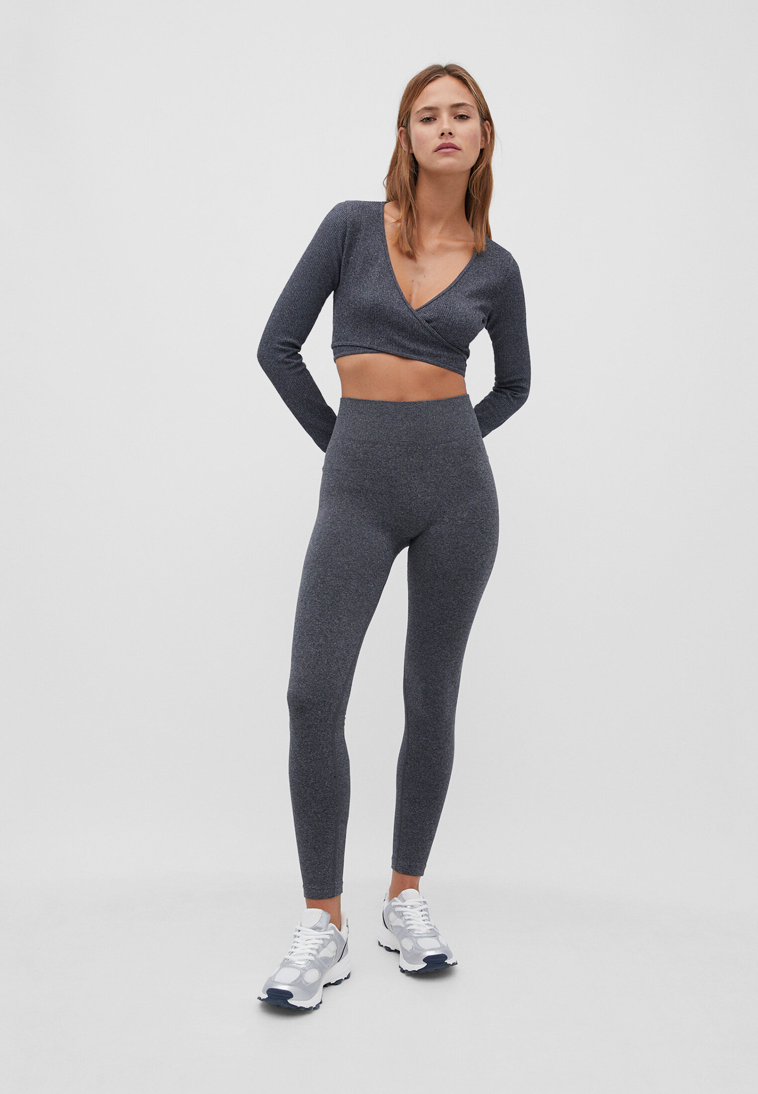 Womens grey sports leggings sale