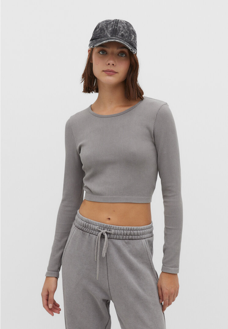 

Stradivarius Rückenfreies Shirt Grau S