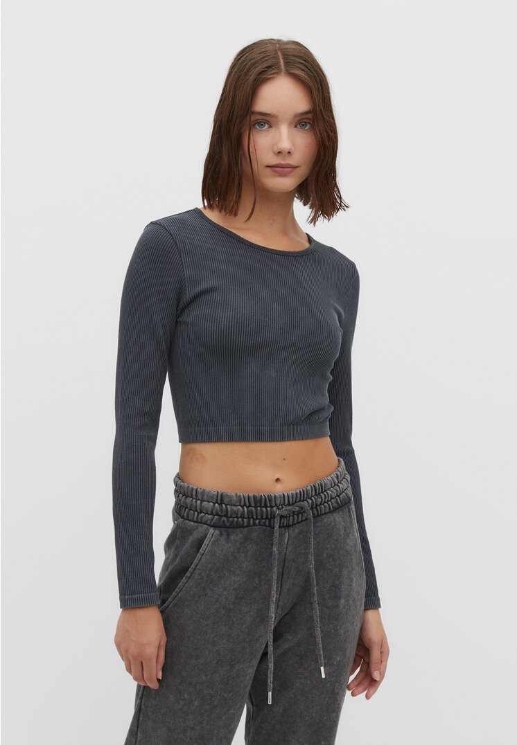 

Stradivarius Rückenfreies Shirt Graumeliert S