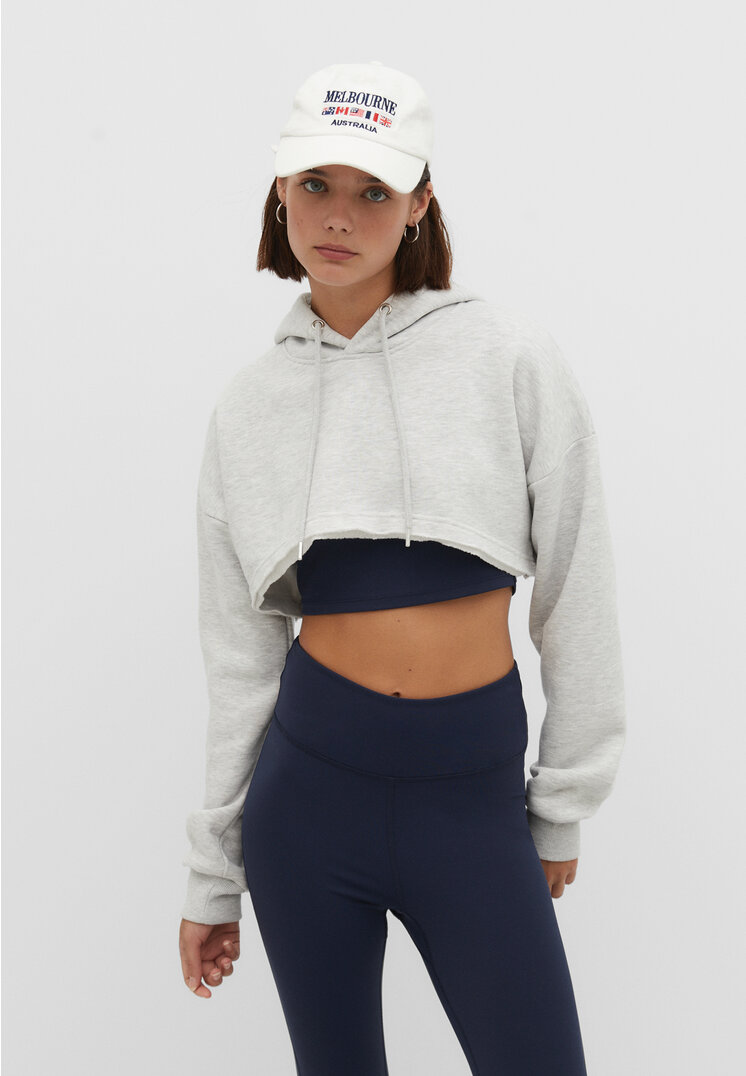 

Stradivarius Krótka bluza Popielaty S