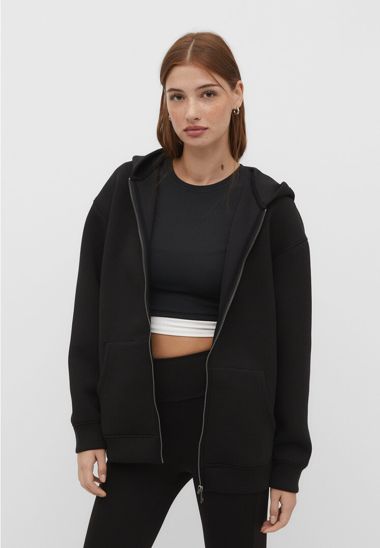 

Stradivarius Oversize-Sweatshirt aus Funktionsstoff Schwarz XS