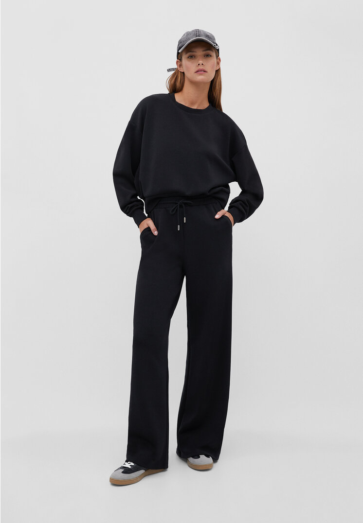 

Stradivarius Weiche Palazzo-Hose Schwarz XS