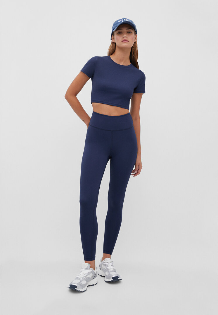 

Stradivarius Modelujące legginsy sportowe Morski M