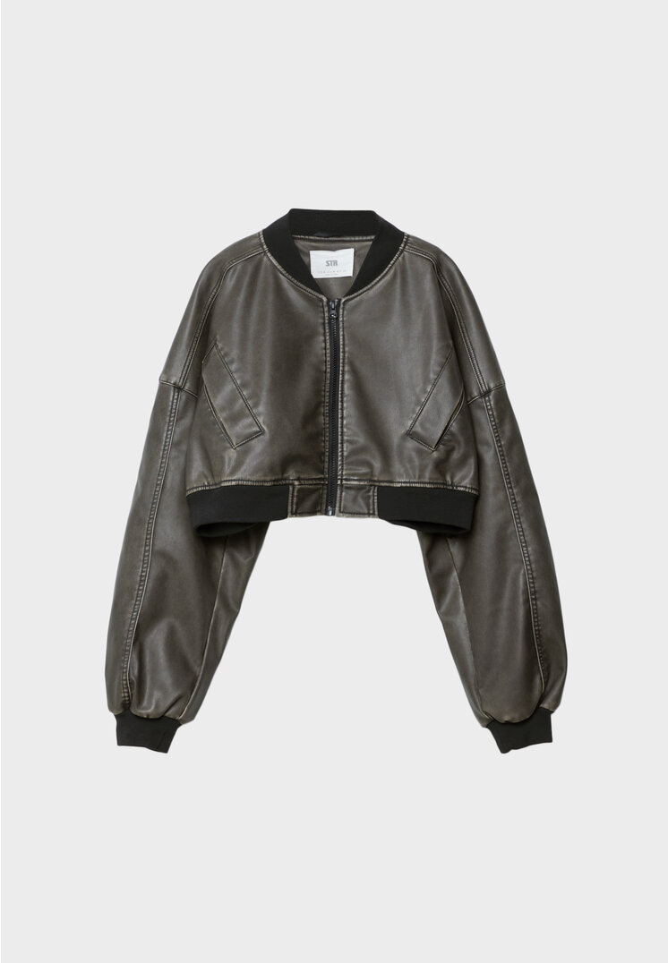 Womens cropped bomber on sale jacket