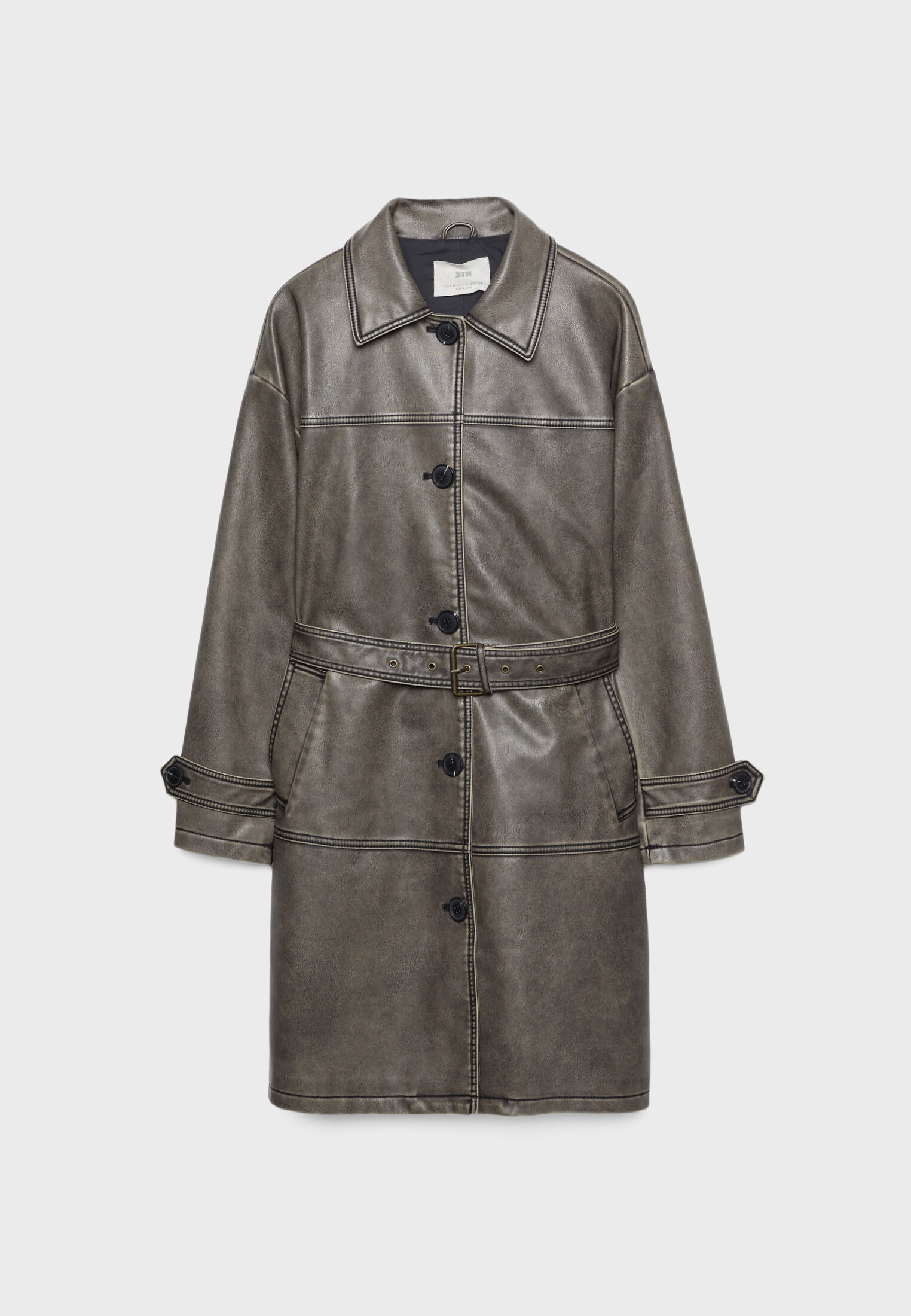 Zara faux leather outlet coat