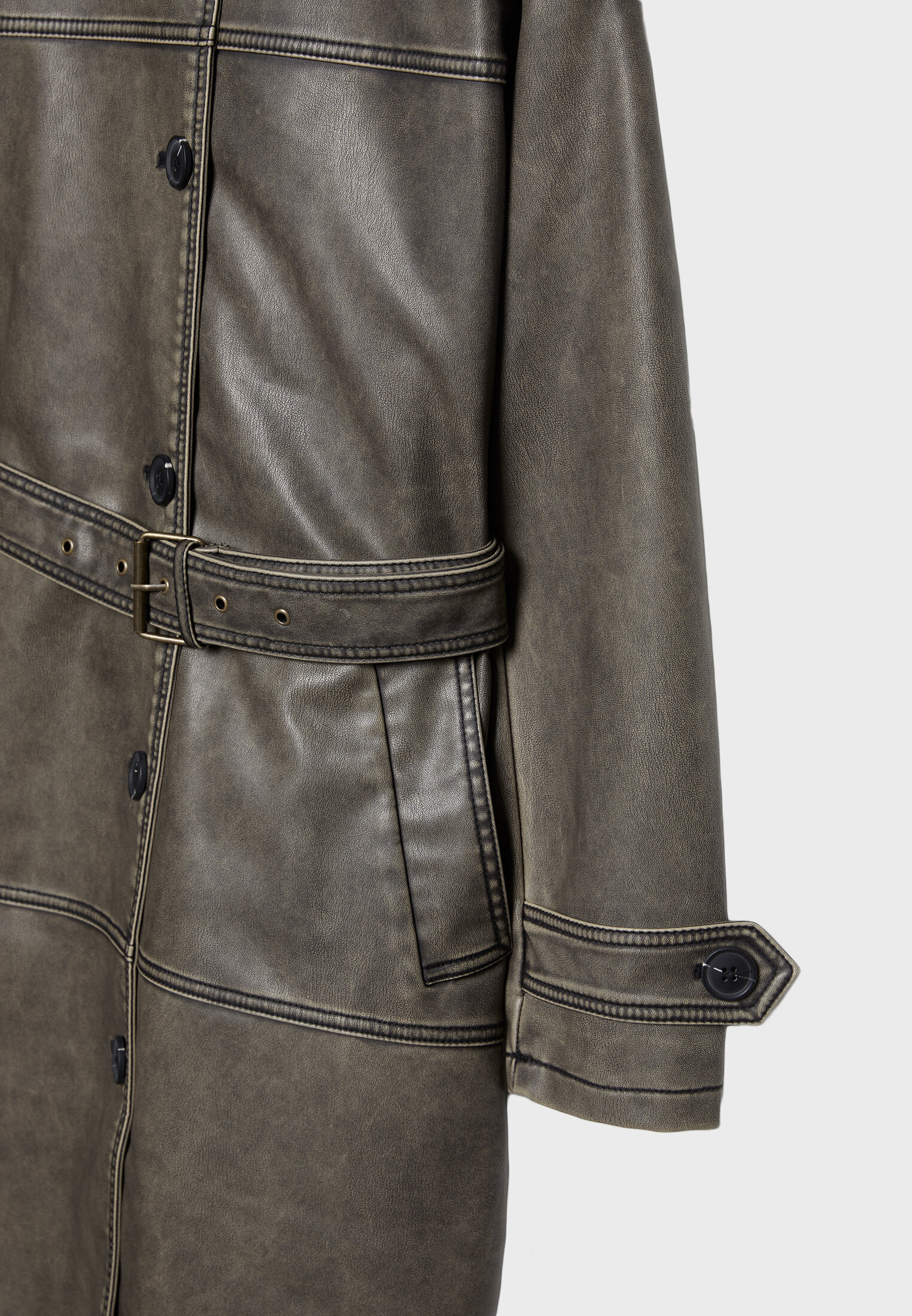 Zara faux outlet leather coat