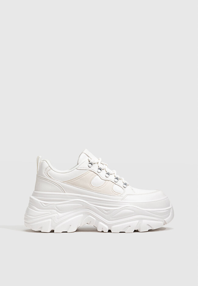 

Stradivarius Buty sportowe na platformie XL BIAŁY 39