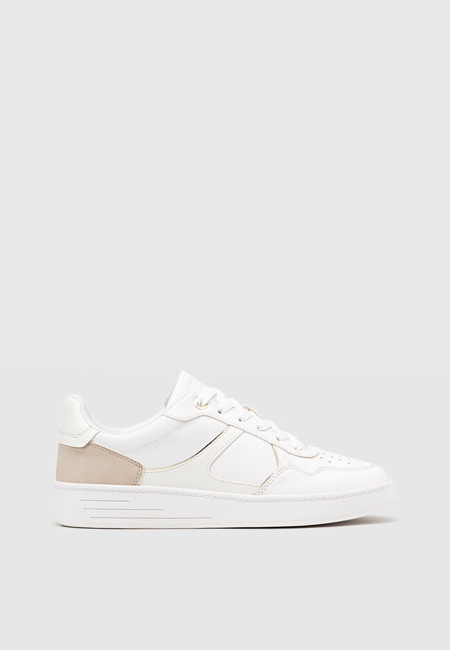 

Stradivarius Buty sportowe z łączonych materiałów BIAŁY 41