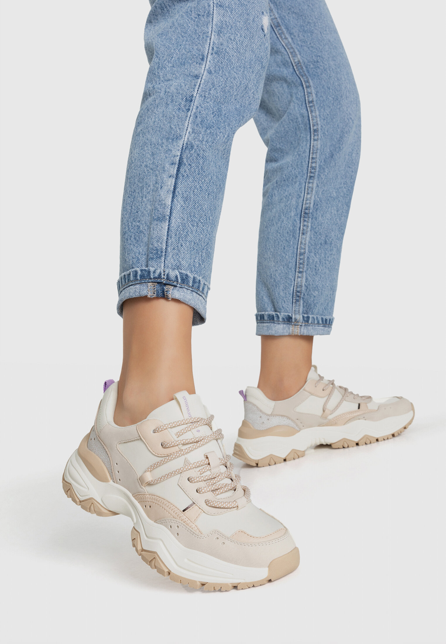 Contrast platform trainers Women s fashion Stradivarius Saudi