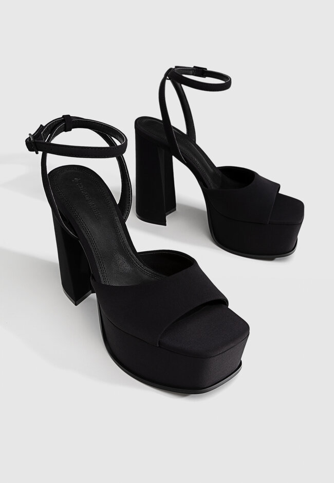 Black high platform sandals outlet