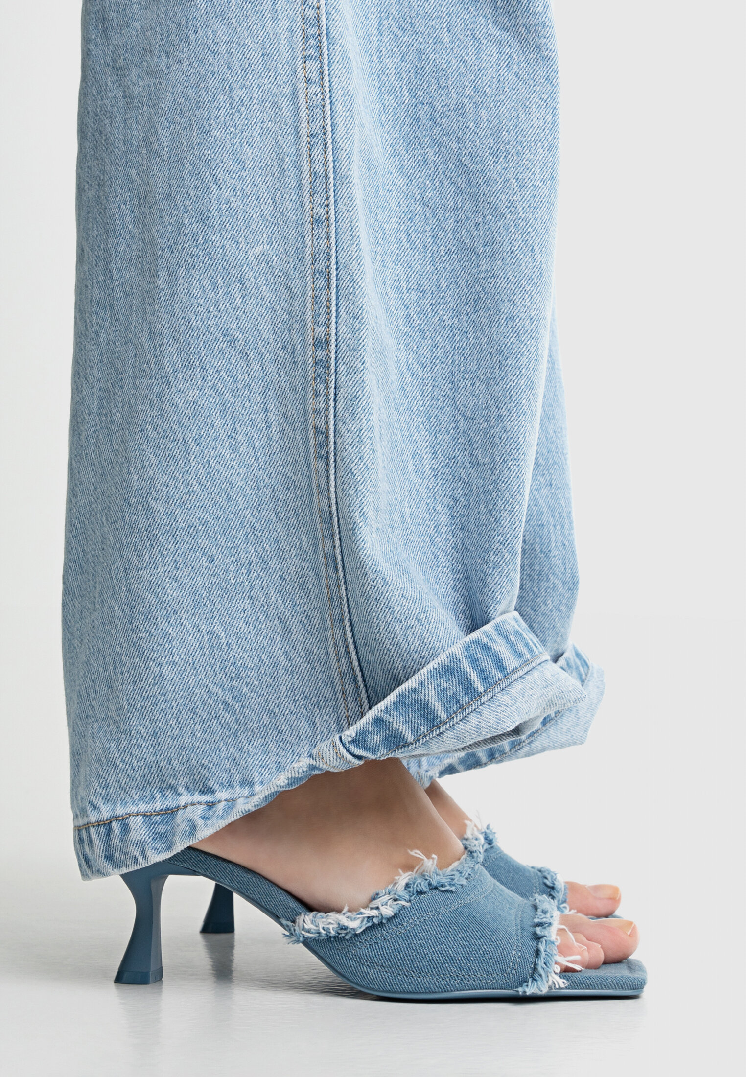 Denim mules clearance heels