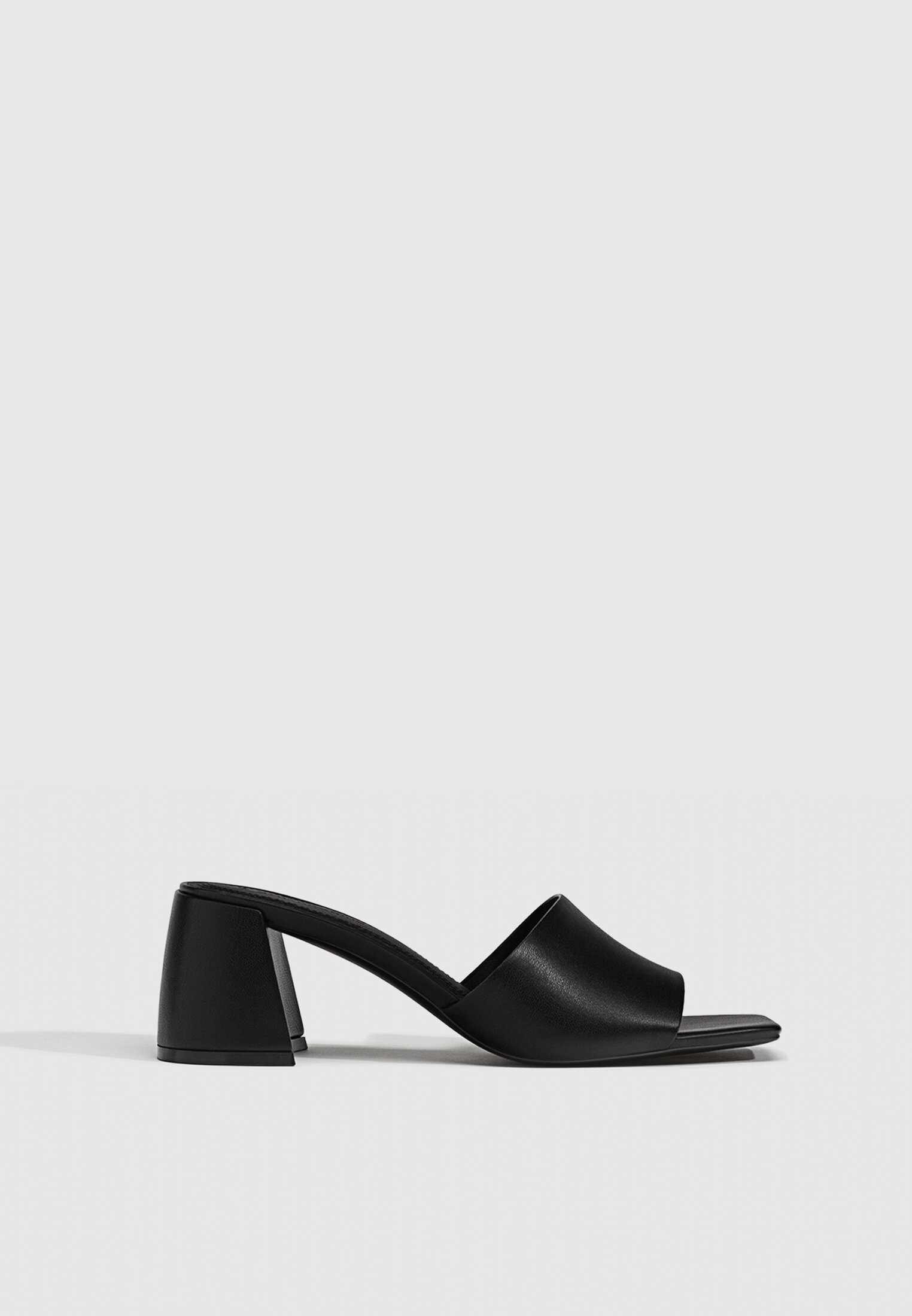 Leather block heel clearance mules