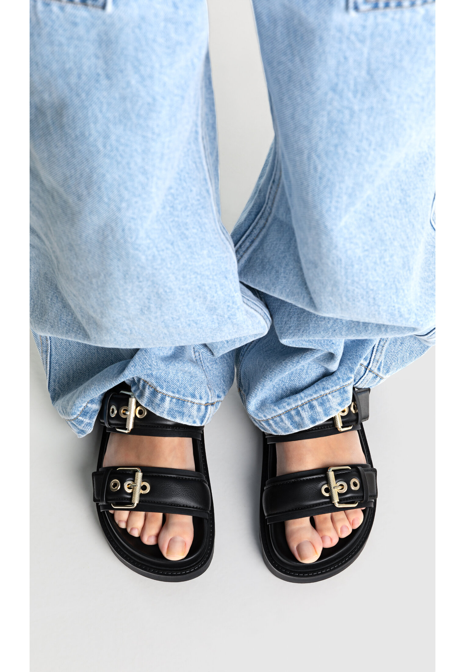 Wide fit buckle sandals hot sale