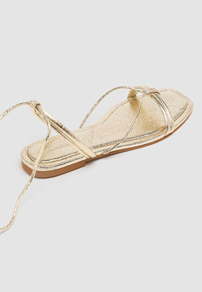 White 2025 gold sandals