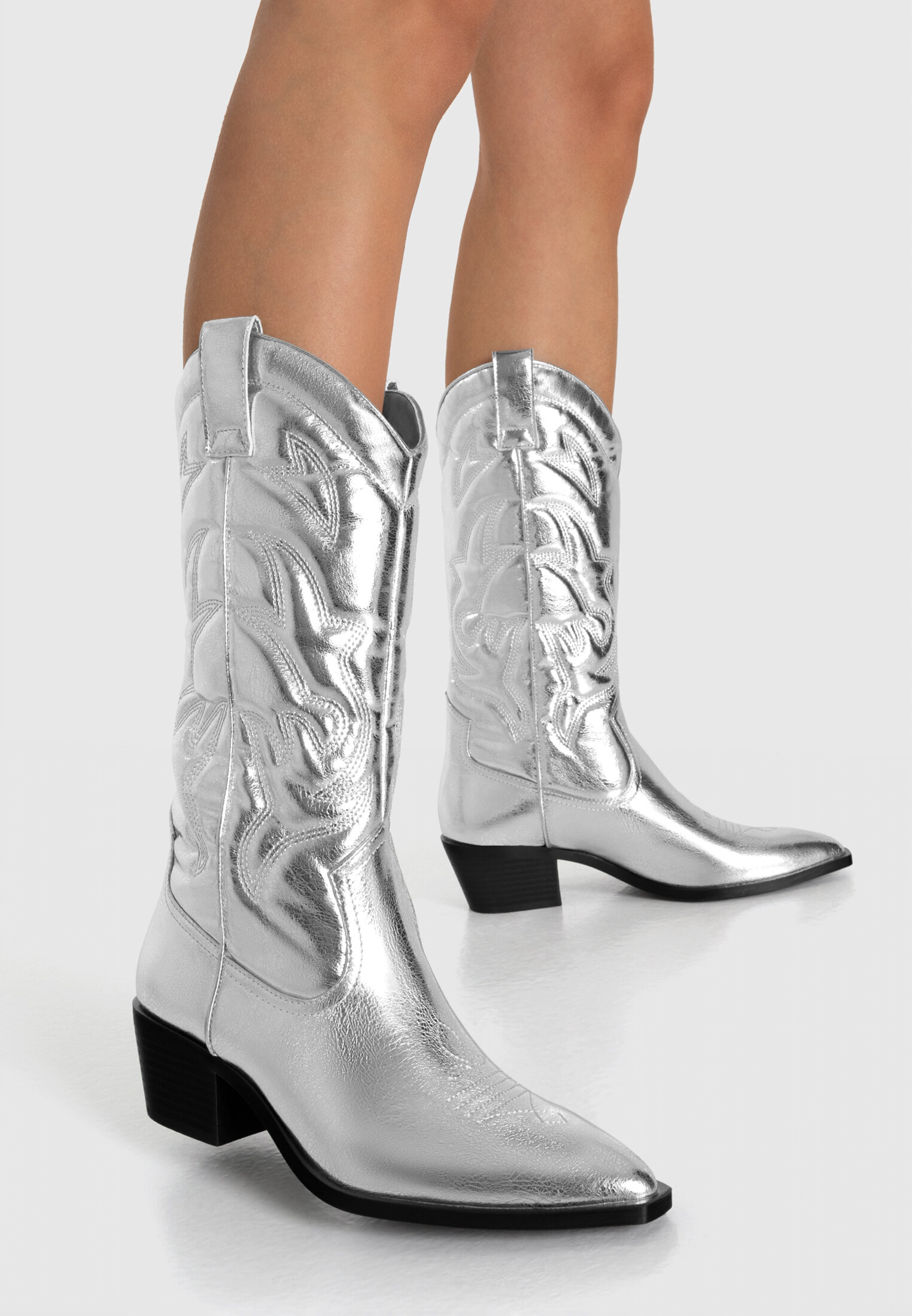 Metallic cowboy boots