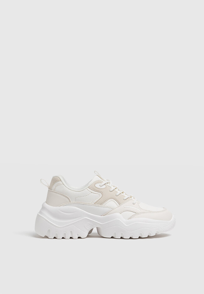

Stradivarius Sneaker mit kombinierter Sohle WEISS 38