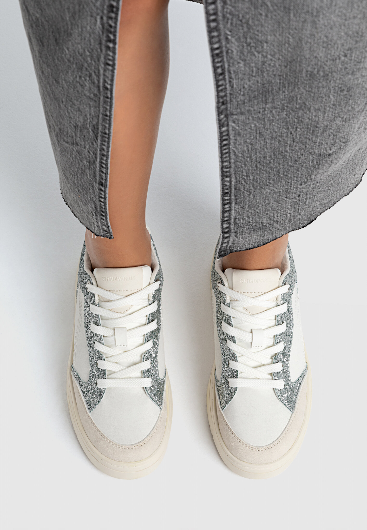 White glitter trainers on sale womens