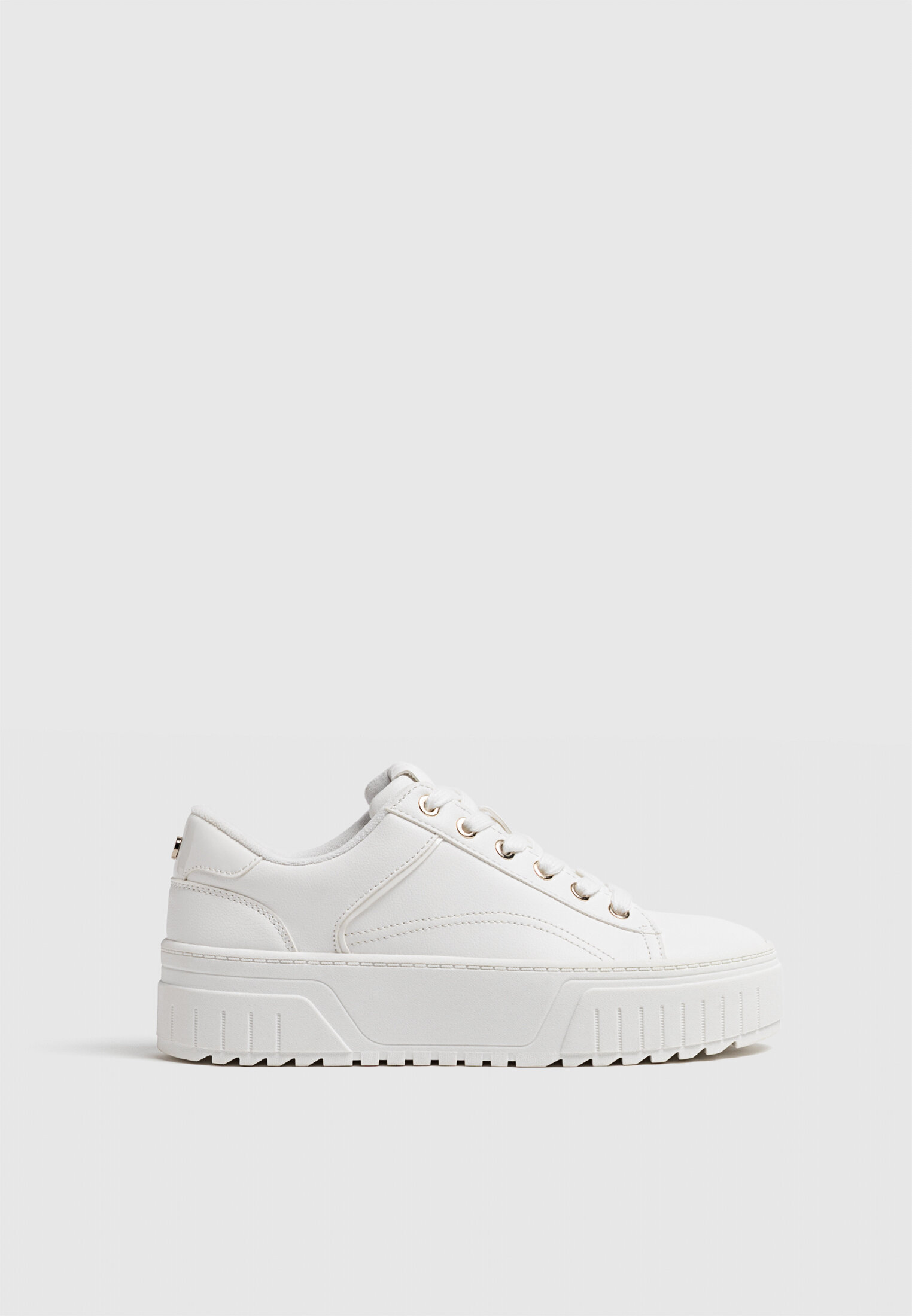 White flatform trainers