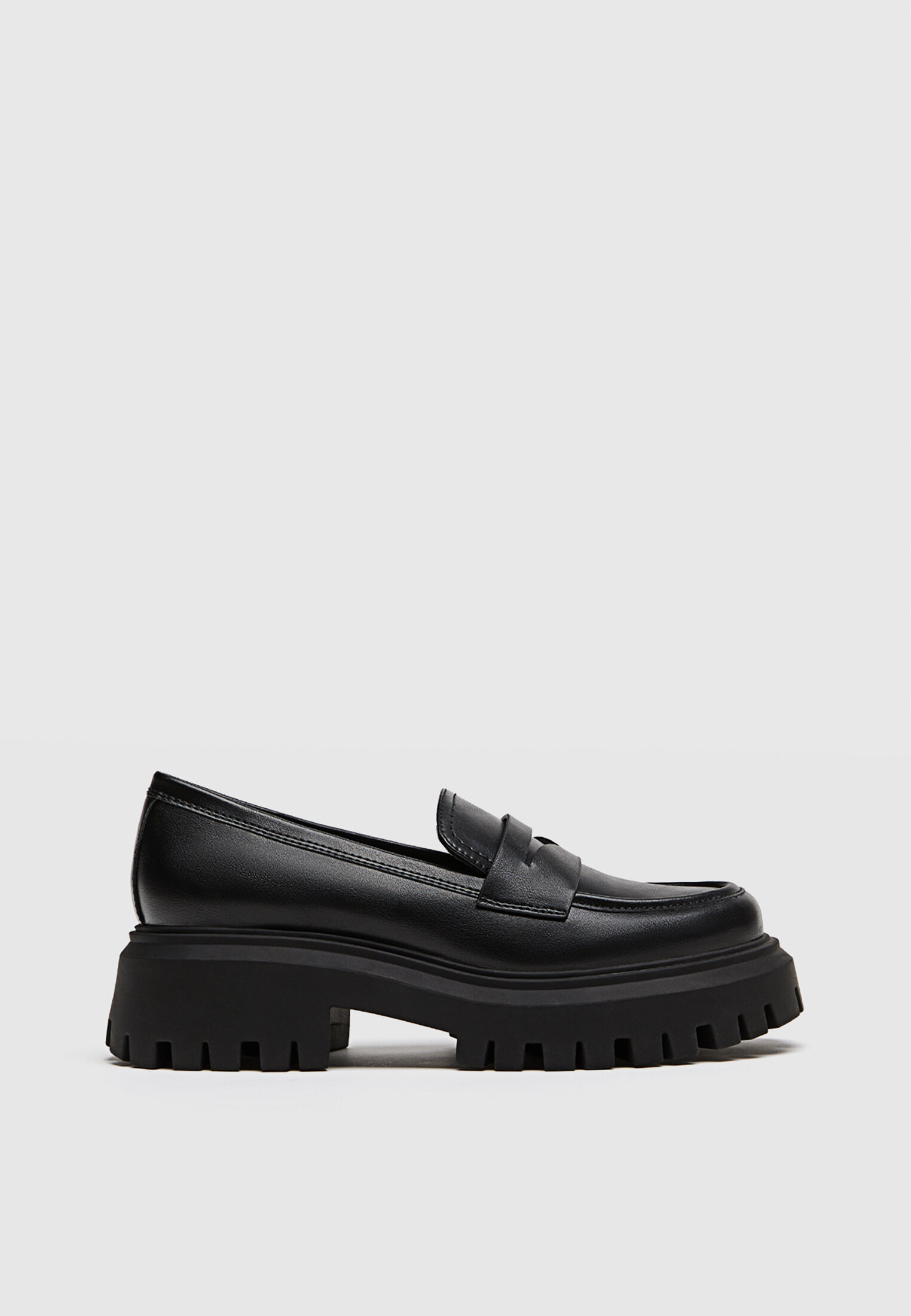 Black loafers deals with white sole