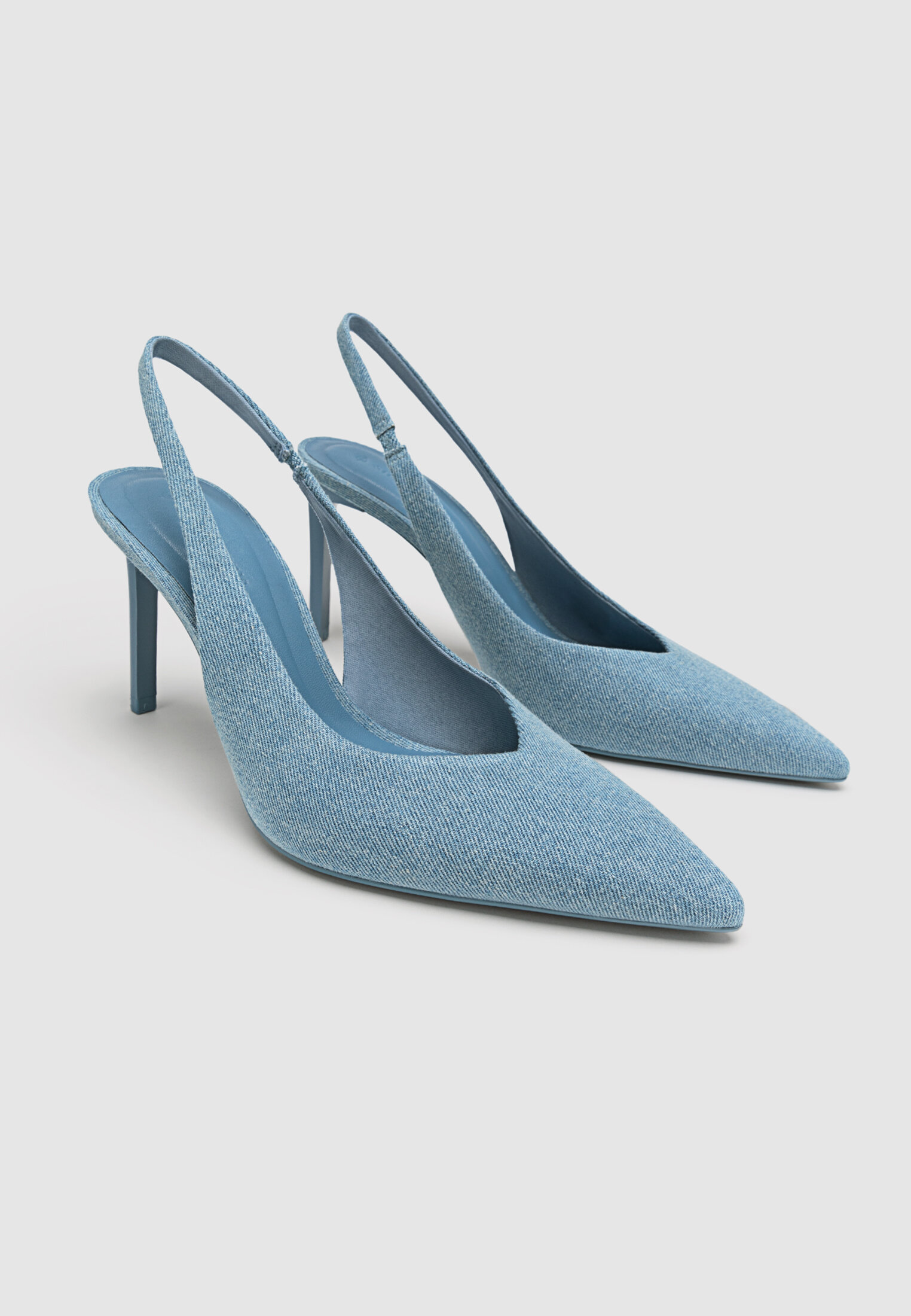 Denim best sale heeled shoes