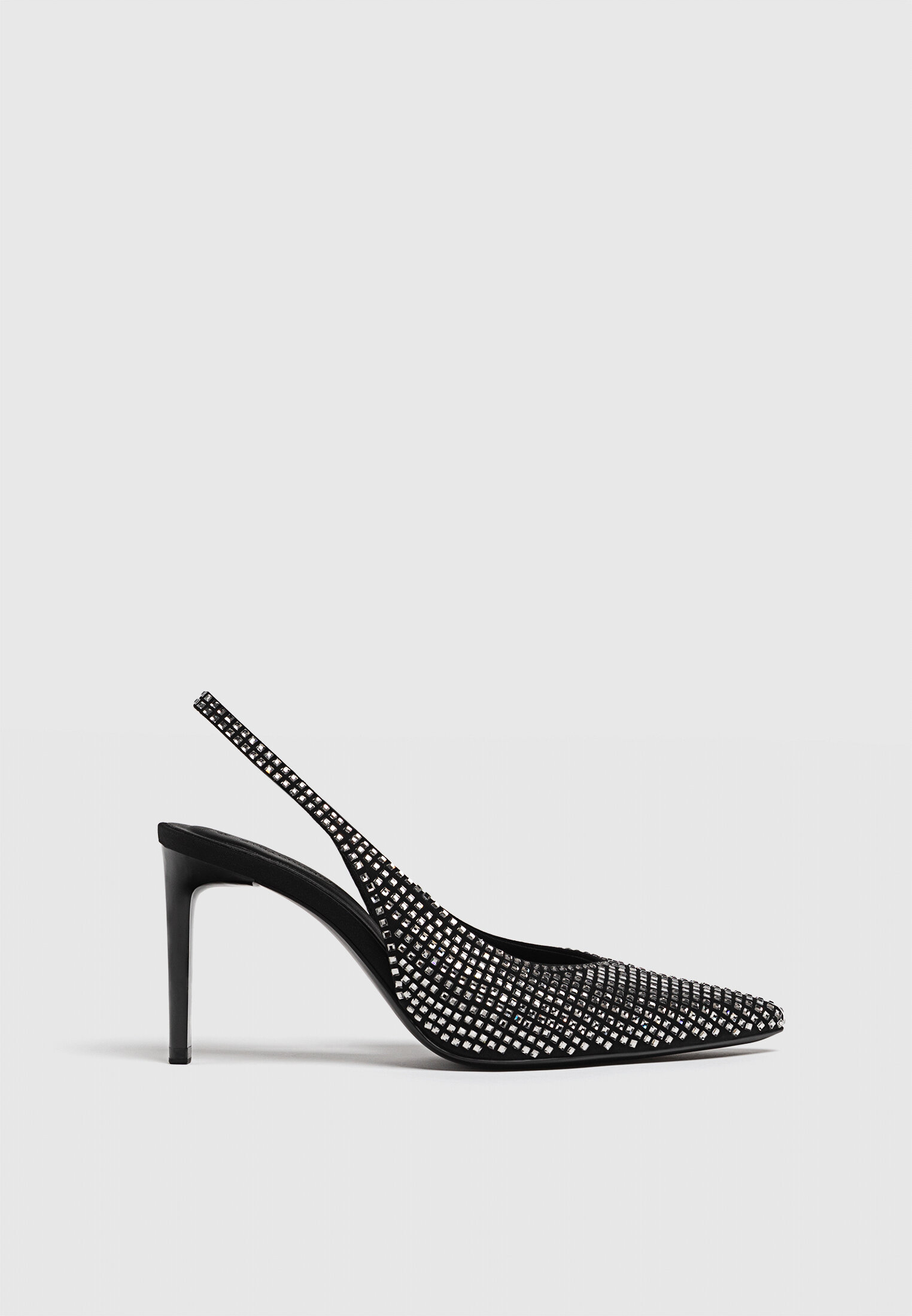 Scarpe slingback con tacco e strass