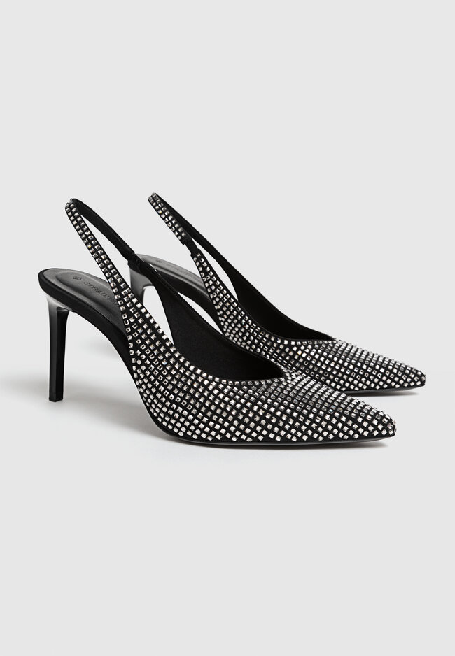 Rhinestone sales slingback shoes